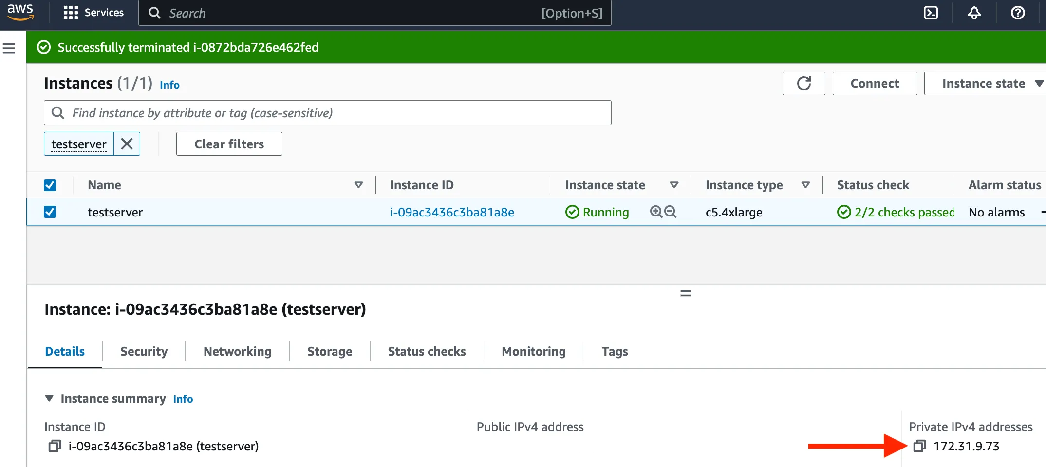 Get Private IPv4 address on AWS - 2